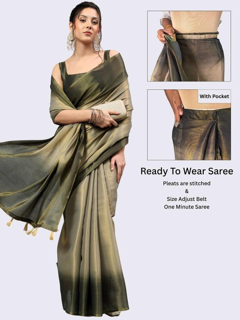 Multicolor polyester dyed saree with blouse