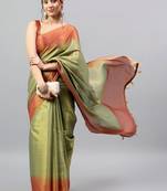 Multicolor polyester dyed saree with blouse