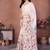 White linen printed saree with blouse