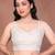 White linen printed saree with blouse