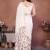 White linen printed saree with blouse