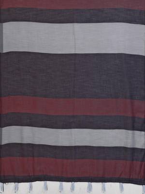 Multicolor linen striped saree with blouse 4