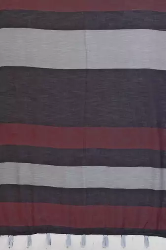 Multicolor linen striped saree with blouse
