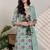 Women Floral Printed Regular Thread Work Kurta with Trousers & With Dupatta