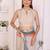 Brown linen striped saree with blouse
