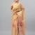 Beige tissue printed saree with blouse