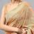 Beige tissue printed saree with blouse