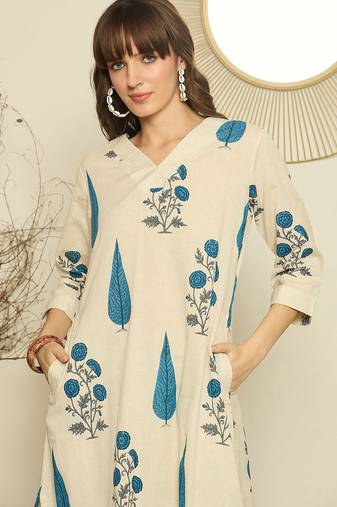 Women Floral Printed A-Line Kurta with Palazzo