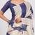 Multicolor pure linen printed saree with blouse