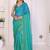 Blue linen checked saree with blouse