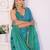 Blue linen checked saree with blouse