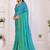 Blue linen checked saree with blouse