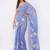Lavender linen printed saree with blouse