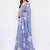 Lavender linen printed saree with blouse