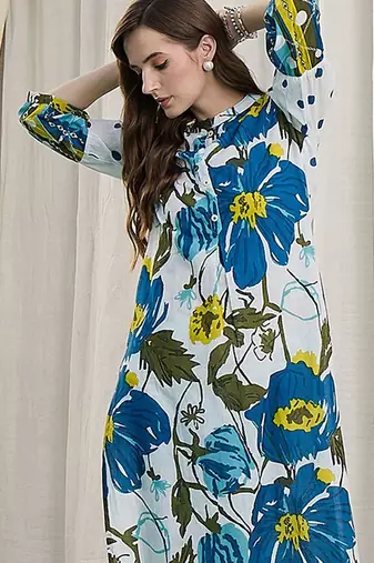 Women Floral Printed Cotton Kurta with Trousers