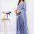 Lavender linen printed saree with blouse