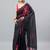 Black linen printed saree with blouse