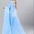 Blue linen printed saree with blouse