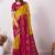 Yellow pure georgette woven design saree with blouse
