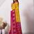 Yellow pure georgette woven design saree with blouse