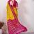 Yellow pure georgette woven design saree with blouse