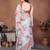 Blue linen printed saree with blouse