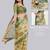 Green blended cotton printed saree with blouse