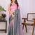 Pink linen printed saree with blouse