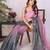 Pink linen printed saree with blouse