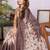 Brown linen printed saree with blouse