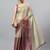 Grey polyester solid saree with blouse
