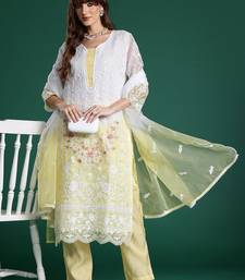 Floral Embroidered Sequinned Kurta With Trousers & Dupatta
