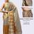 Grey tissue woven design saree with blouse