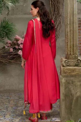 Women Ethnic Motifs Embroidered Regular Thread Work Kurta with Trousers & With Dupatta