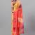 Yellow pure georgette printed saree with blouse