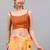 Yellow pure georgette printed saree with blouse