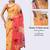 Yellow pure georgette printed saree with blouse