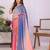 Multicolor linen checked saree with blouse