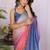 Multicolor linen checked saree with blouse