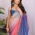 Multicolor linen checked saree with blouse