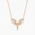 925 Sterling Silver Rose Gold  Angel Wings Pendant Necklace Set  for Women