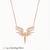 925 Sterling Silver Rose Gold  Angel Wings Pendant Necklace Set  for Women