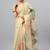 Cream tussar printed saree with blouse