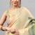 Cream tussar printed saree with blouse