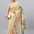 Cream tussar printed saree with blouse