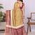 Gold linen printed saree with blouse