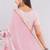 Pink linen printed saree with blouse