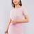 Pink linen printed saree with blouse
