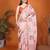 Pink linen printed saree with blouse
