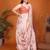Pink linen printed saree with blouse